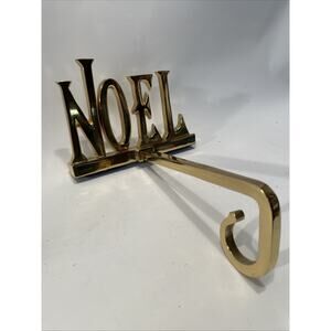 Christmas Vintage Solid Brass Garland Stocking Holder NOEL Long Arm